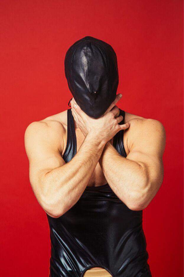 Маска закрита БДСМ на обличчя D&A Deprivation mask Leather, фото 1