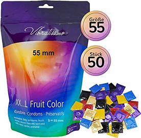 Презервативи — Vibratissimo XX... L Fruit Color, 55 мм, 50 шт.