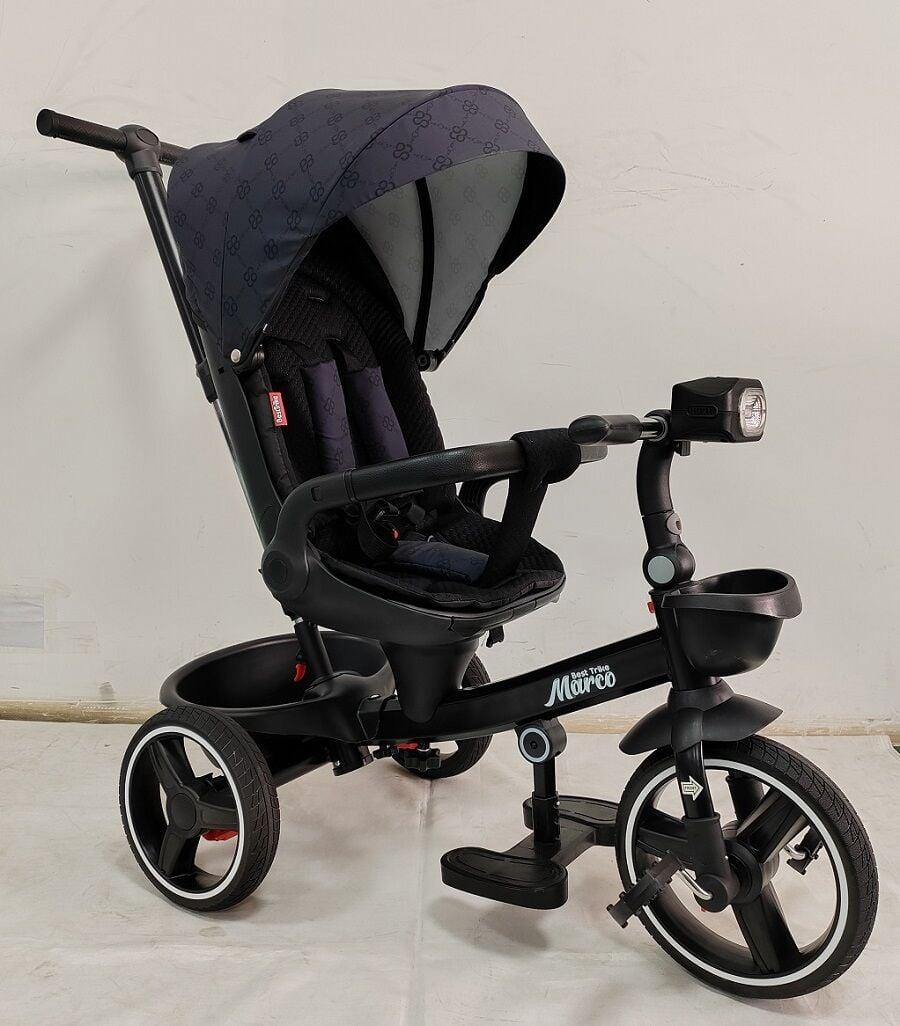Велосипед триколісний 9155 / 331-09 BestTrike Marco синій з батьківською ручкою поворотне сидіння