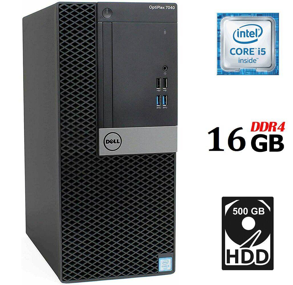 Комп'ютер Dell OptiPlex 7040 MT/ Core i5-6500/ 16 GB RAM/ 500 GB HDD/ HD 530/ 240W