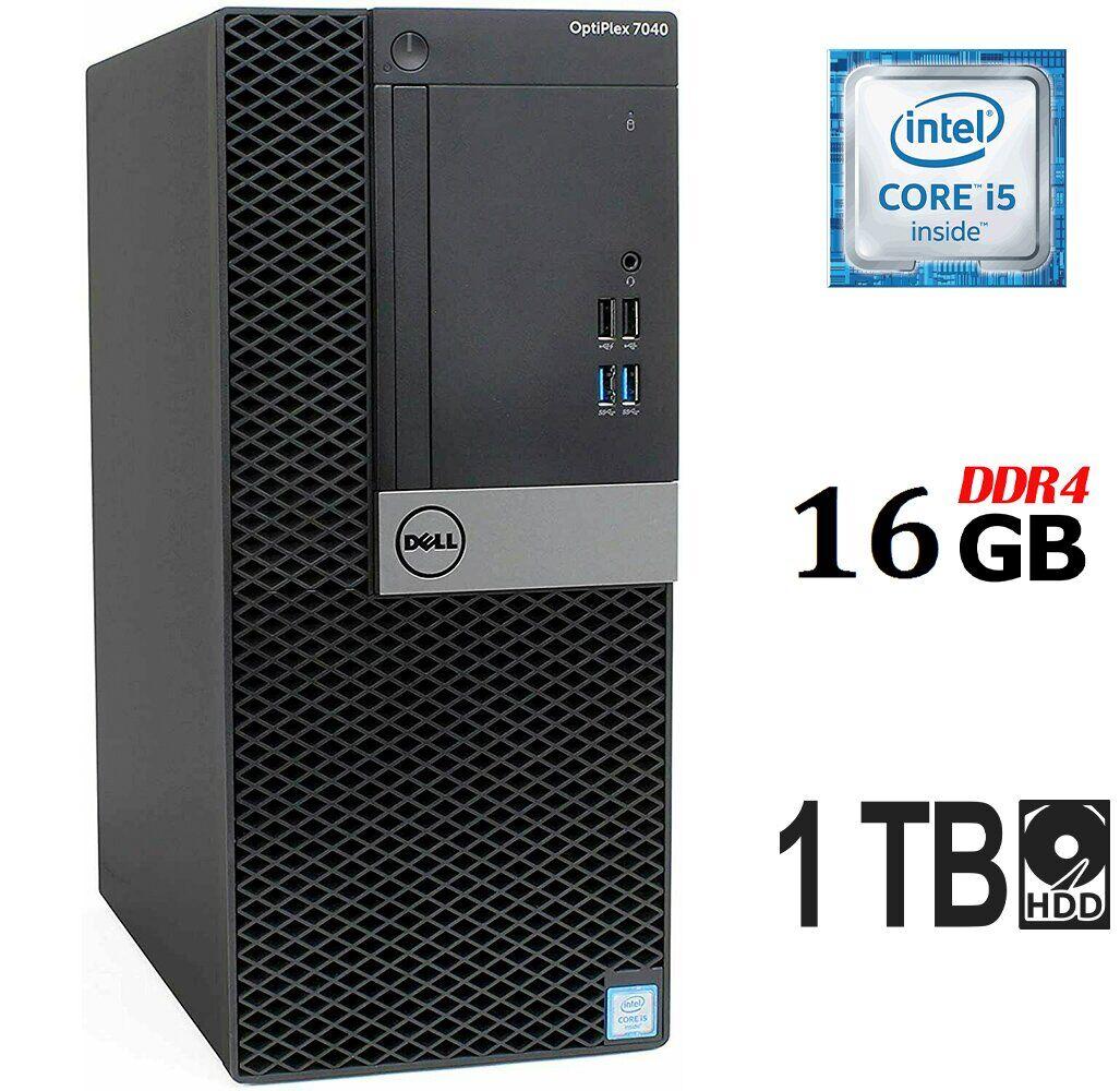 Комп'ютер Dell OptiPlex 7040 MT/ Core i5-6500/ 16 GB RAM/ 1000 GB HDD/ HD 530/ 240W