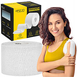 Стрічка кінезіологічна (кінезіотейп) 4FIZJO 5 см x 5 м 4FJ0544 White