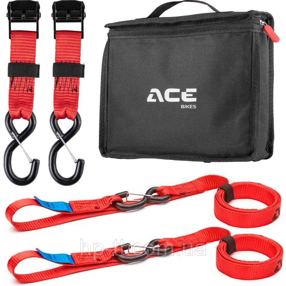 Стяжні ремені з пряжками та гачками Acebikes набір Cam Buckle Premium 2 штуки, для кріплення мотоцикла 2 метри