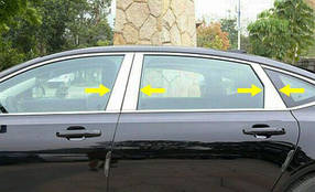 Накладки на дверні стійки (6 шт нерж) для Volvo S90/V90 2016- рр