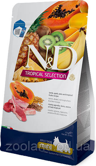 177881 Farmina N&D LG Adult Mini Tropical selection з Бараніною, 1,5 кг