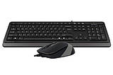 A4Tech Fstyler F1010, комплект дротовий клавіатура з мишою, USB, чорний+сірий колір, фото 2