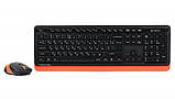 A4Tech Fstyler FG1010, комплект бездротовий клавіатура з мишою, чорний+помаранчевий колір, фото 2