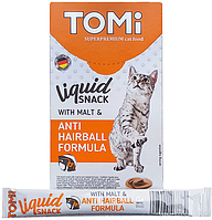 TOMi Cat Liquid Snack Malt & Hairball с солодом, 15г*8шт