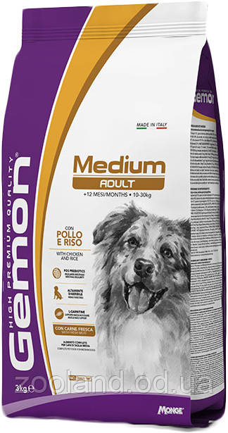 70386074 Gemon Medium Adult курка з рисом, 3 кг