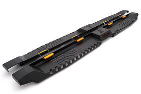 Бокові пороги Dakar V2 з LED (2 шт метал) для Mitsubishi L200 2006-2015 рр