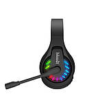 Гарнітура ігрова Bloody GR230 (Black) з мікрофоном, Neon LED Bluetooth + 2.4GHz + 3.5 jack, чорний колір, фото 2