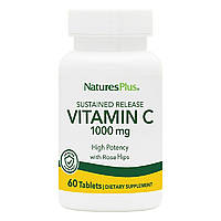 Витамин С 1000мг, с замедленным высвобождением, Natures Plus, 60 таблеток