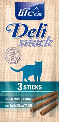 LifeCat DeliSnack Stiks Лосось із фореллю, 3x5 гр