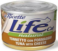 LifeCat Тунец с сыром кусочки, 85 гр