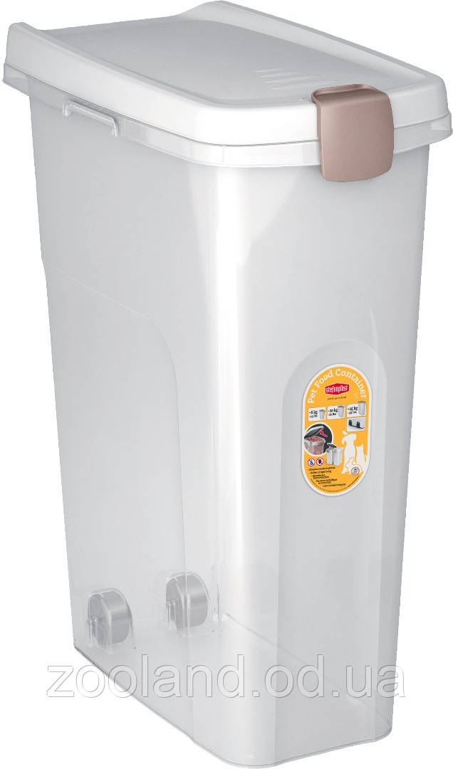 98500 Stefanplast Pet Бокс для корма 40 л, білий/прозорий