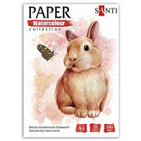 Бумага для рисования Santi набор для акварели Animals, А4 Paper Watercolor Collection, 18 листов, 200г/м2