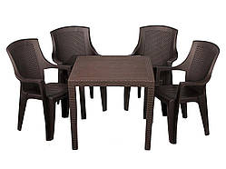 Комплект меблів Progarden стіл King і 4 крісла Eden коричневий