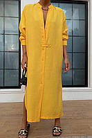 Платье женское однотонное желтого цвета р.42-46 172876T Бесплатная доставка