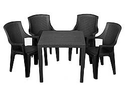 Комплект меблів Progarden стіл King і 4 крісла Eden антрацит