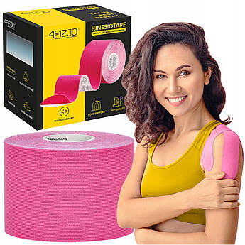 Стрічка кінезіологічна (кінезіотейп) 4FIZJO 5 см x 5 м Pink (P-5907739316004)