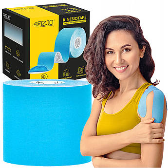 Стрічка кінезіологічна (кінезіотейп) 4FIZJO 7.5 см x 5 м Sky Blue (P-5907739318909)