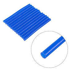 Комплект блакитних клейових стрижнів 7,4 мм х 100мм 12 шт INTERTOOL RT-1054, фото 2