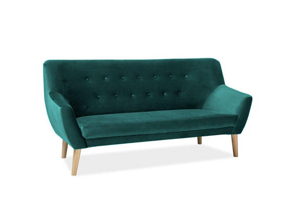 Софа NORDIC 3 VELVET зелена/бук BL.78, фото 1