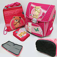 Набор: рюкзак-коробка+мешок для обуви+пенал плоский "Мишка" PREMIUM-C