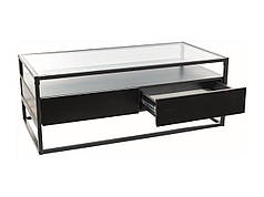 Журнальний столик CARLO A прозорий+чорний/чорний 110X55