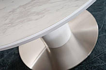 Стіл ORBIT CERAMIC білий ефект мармуру/білий мат 120(160) д.120, фото 5