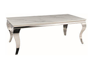 Журнальний столик PRINCE A CERAMIC білий CALACATTA/хром 120*60, фото 1