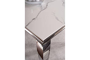 Журнальний столик PRINCE A CERAMIC білий CALACATTA/хром 120*60, фото 4