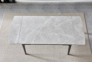 Стіл BONN CERAMIC 130(180)*80 сірий глянець/чорний каркас, фото 3