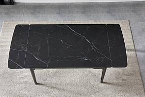 Стіл BONN CERAMIC 130(180)*80 чорний мат/чорний каркас, фото 3