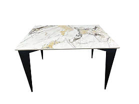 Стіл NORMAN CERAMIC 120*90 gold Phoenix глянець/чорний каркас, фото 3