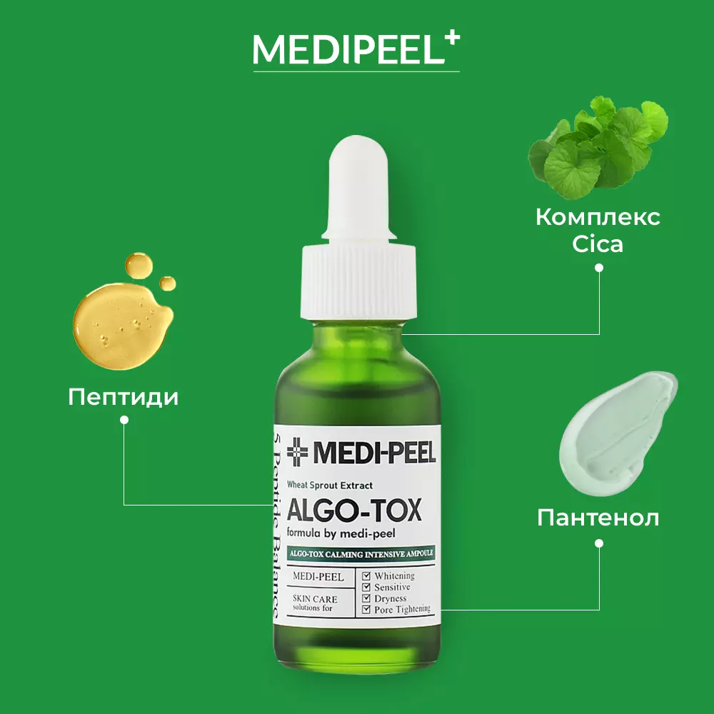 Ампульна сироватка з ефектом детоксикації Medi-Peel Algo-Tox Calming Intensive Ampoule 30ml, фото 1
