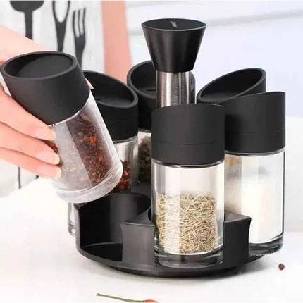 Набір для спецій на підставці Spice Racks 6 баночок / Баночка карусель для спецій, фото 1