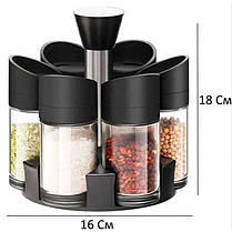 Набір для спецій на підставці Spice Racks 6 баночок / Баночка карусель для спецій, фото 4