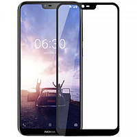 Защитное стекло для Nokia 7.1 (TA-1096, TA-1097, TA-1100, TA-1085, TA-1095) Full Glue с черной рамкой