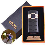 Электроимпульсная зажигалка в подарочной коробке LIGHTER (USB) HL-123 Black