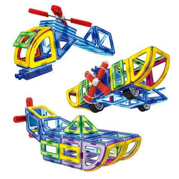 Дитячий ігровий конструктор Транспорт LIMO TOY LT5001 Магнітний конструктор авіація на 96 деталей