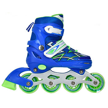 Розсувні ролики на алюмінієвій рамі з підсвіткою розмір 31-34 Profi A4142-S-BL Синій