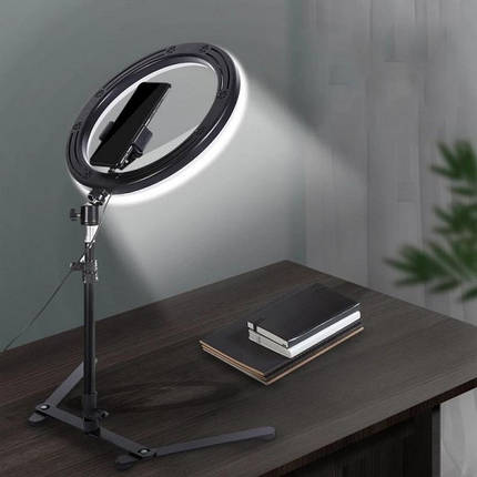 Кільцева лампа LED Ring Light 26 см із підставкою для настільної знімки (комплект, предметний, нічник, світиль, фото 1