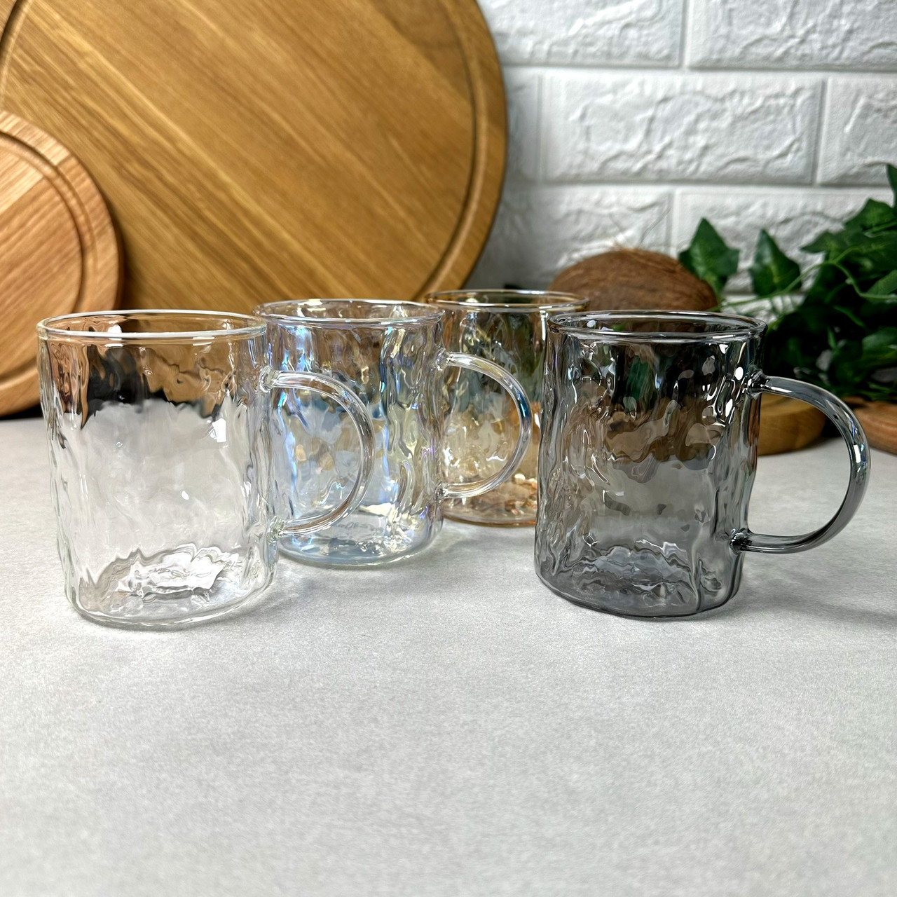 Набір різнокольорових чашок 4 шт 260 мл Перламутр ARDESTO