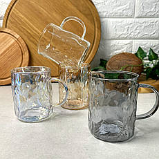 Набір різнокольорових чашок 4 шт 260 мл Перламутр ARDESTO, фото 3