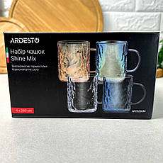 Набір різнокольорових чашок 4 шт 260 мл Перламутр ARDESTO, фото 4