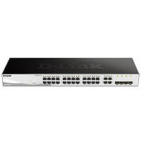 Коммутатор сетевой управляемый D-Link 24xGE 4xGE/SFP WebSmart 56Гбит/с 22.45 Вт 16000 записей (DGS-1210-28)