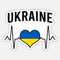Наклейка для авто SV в виде сердца с флагом Украины (sv33261)