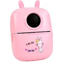 Фотопринтер Infinity Phomemo D7 Rabbit Portable Mini Pink + 1 рулон белой бумаги