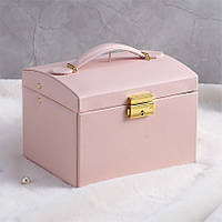 Тор! Шкатулка Casegrace SP-01111 для украшений и ювелирных изделий трехуровневая с зеркалом 17*12*12,5 см Pink